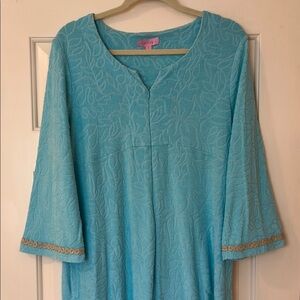 Vintage Lilly Pulitzer Blue terry dress/robe/house coat